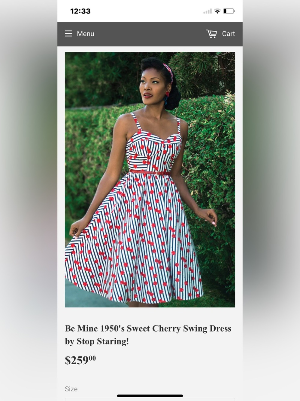 Be Mine 1950s Sweet Cherry Swing Dress by the brand Stop Staring!